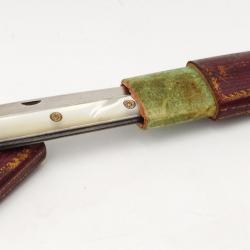 FIN COUTEAU PLIANT 18è DE VOYAGE OR ET NACRE DOUBLE LAME ARGENT ET ACIER - FRANCE FIN DU XVIIIè Coll