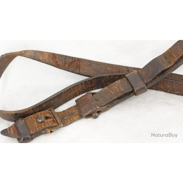 WW2 BRETELLE K98 CARABINE MAUSER 98 K CUIR QUADRILL - ALLEMAGNE SECONDE GUERRE MONDIALE Bon  2eme G