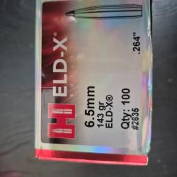 Ogives hornady 6.5 creedmore Eldx 143 grains boite de 100