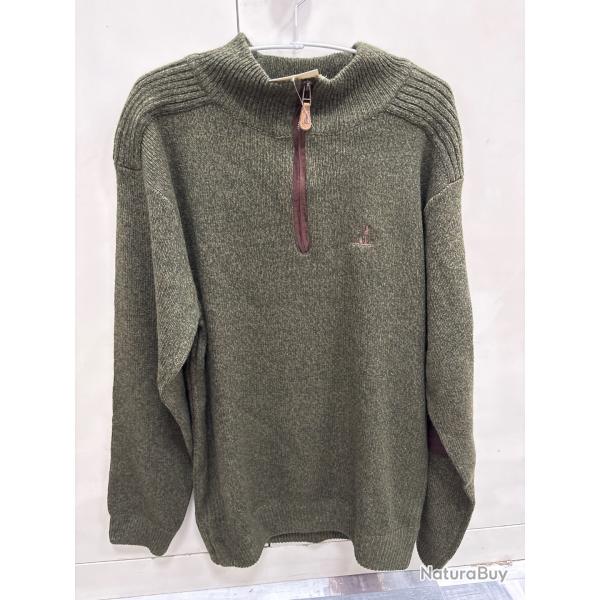 !! NEUF !! PULL PERCUSSION BRODE COL CHEMINEE TAILLE XL