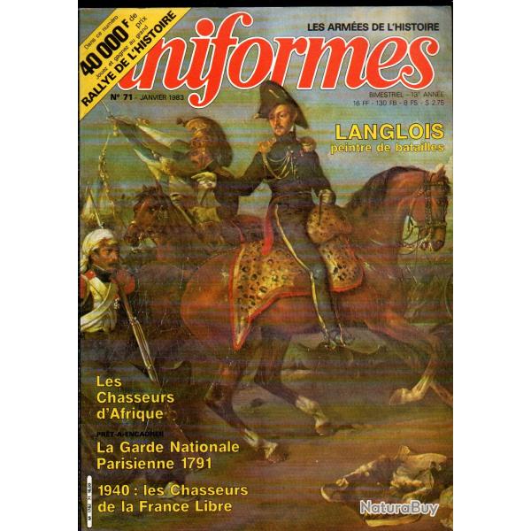 revue uniformes 71 les chasseurs d'afrique 1854-1870 , cocardes tats allemands 1842-1918,