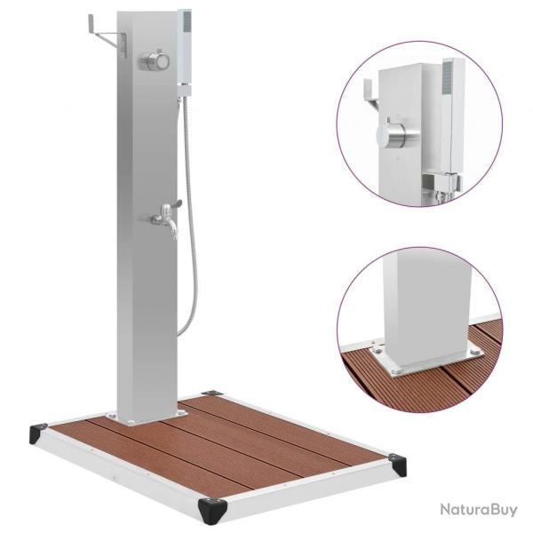 Douche d'extrieur avec receveur de douche WPC Acier inoxydable