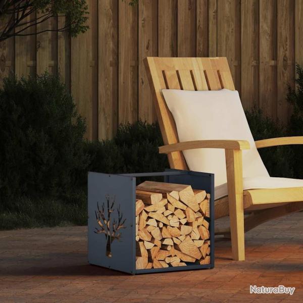 Portant de bois chauffage anthracite 40x40x40 cm