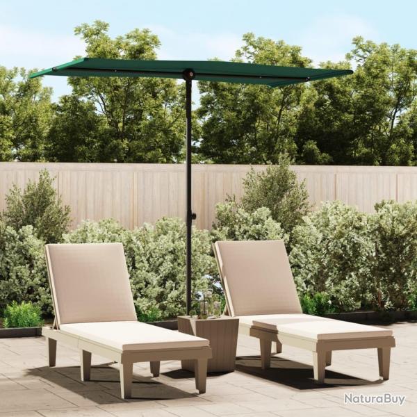 Parasol de jardin avec mt en aluminium 180x110 cm vert