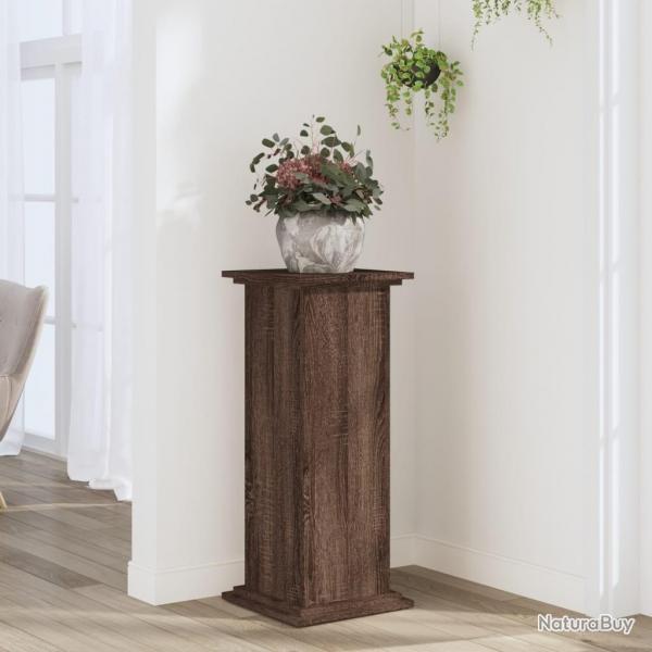 Support pour plantes chne marron 33x33x80 cm bois d'ingnierie