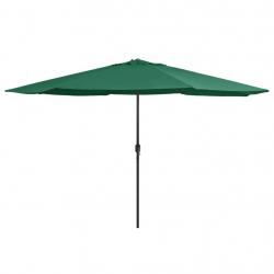 Parasol de jardin avec mât en métal 390 cm vert