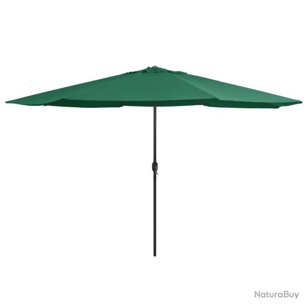 Parasol de jardin avec mt en mtal 390 cm vert