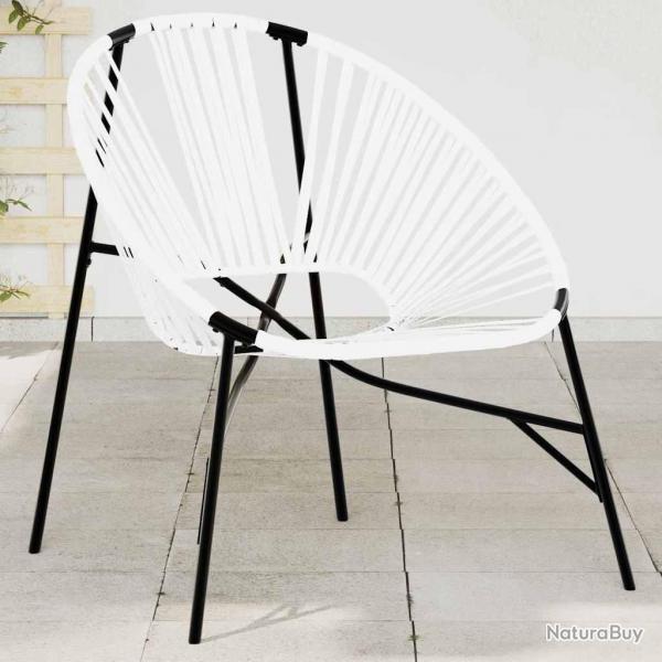 Chaise oeuf de jardin noir et blanc rsine tresse