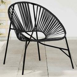 Chaise oeuf de jardin noir résine tressée