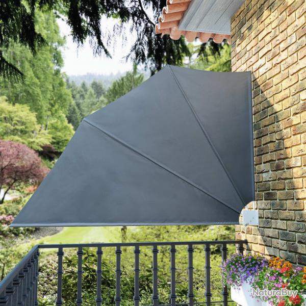 Auvent latral pliable de balcon Gris 160 x 240 cm