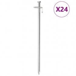 Piquets de tente 24 pcs 30 cm 8 mm acier galvanisé