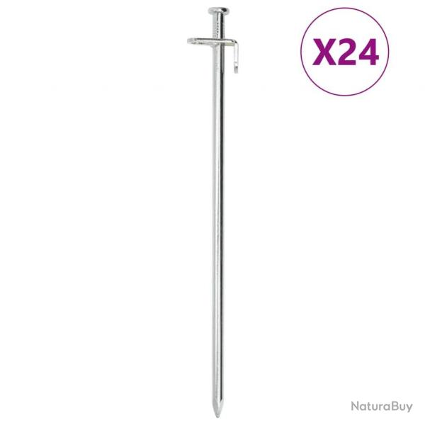 Piquets de tente 24 pcs 30 cm 8 mm acier galvanis
