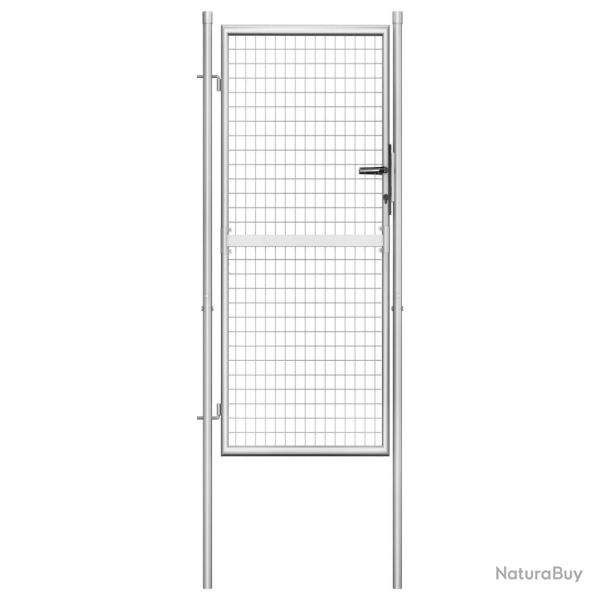 Porte de jardin Acier galvanis 105x225 cm Argent