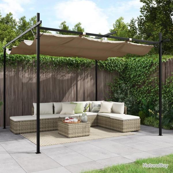 Pergola avec toit rtractable taupe 295x292x230 cm