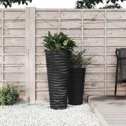 Jardinière et intérieur amovible anthracite aspect rainuré