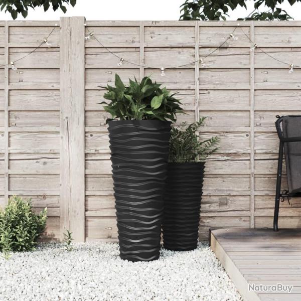 Jardinire et intrieur amovible anthracite aspect rainur