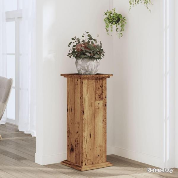 Support pour plantes vieux bois 33x33x80 cm bois d'ingnierie