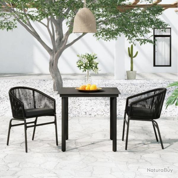 Ensemble  manger de jardin 3 pcs Noir