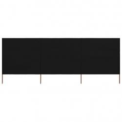 Paravent 3 panneaux Tissu 400 x 120 cm Noir