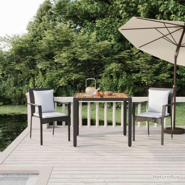 Ensemble  manger de jardin avec coussins 3 pcs Noir