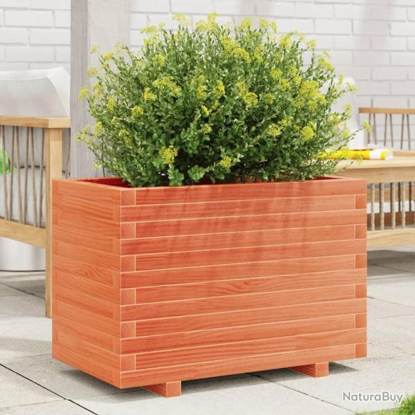Jardinire cire marron 70x40x49,5 cm bois de pin massif