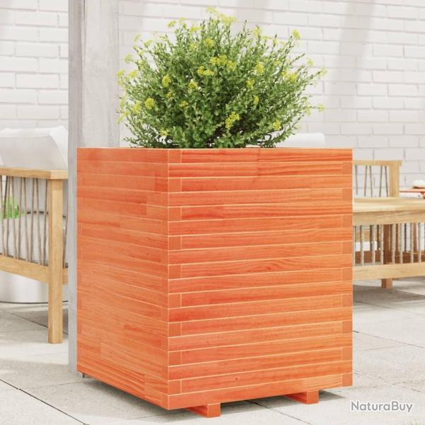 Jardinire cire marron 60x60x72 cm bois de pin massif