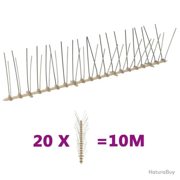 Ensemble de 20 pointes  4 ranges contre oiseaux Plastique 10m