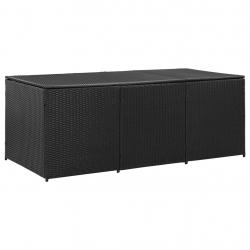 Boîte de rangement de jardin Résine tressée 180x90x70 cm Noir