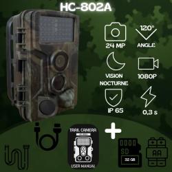 Caméra De Chasse HC-802A - 24 MP | 1080P | Vision Nocturne - NEUVE - Carte MicroSD + piles OFFERTES