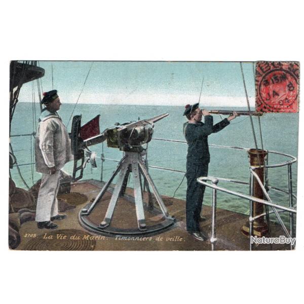 CPA - Marine Militaire -La Vie Marin Timoniers de veille N3066