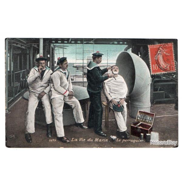 CPA - Marine Militaire -La Vie Marin Le perruquier N3063