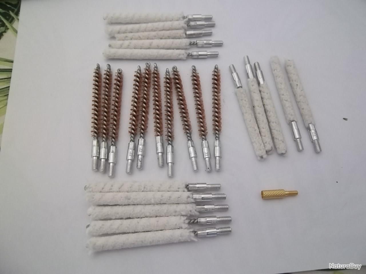 Kit nettoyage fusil 3 brins acier gainé PVC + 3 écouvillons cal 410 / 36