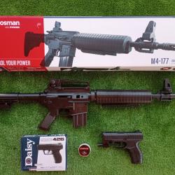 PACK-22 Carabine PCP à pompe M4-177 Bbs et Plomb Cal. 4,5 mm  + Pistolet-Laser Daisy Mod.426 4,5 mm