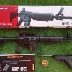 PACK-25 Carabine PCP à pompe M4-177 Bbs et Plomb Cal. 4,5 mm + Pistolet SP500 4,5 mm