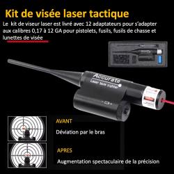 Laser-Kit de visée à point rouge avec adaptateur de calibre 12, calibre 0.177 à 12 GA