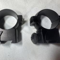 Paire de colliers de montage NEUFS 25 mm pour rail 11 mm (carabine à plomb / airsoft)