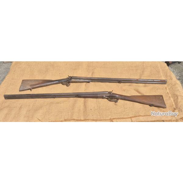 Lot de 2 Fusils  chien calibre 16