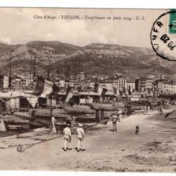 CPA - Marine Militaire - Cote d'Azur -TOULON-Torpilleurs au petit rang  N°3158