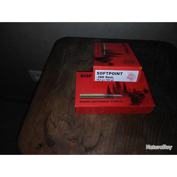 vends 2 boites de balles 280 Rem 165 gr
