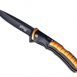 Couteau Herbertz ALU NOIR/ORANGE  lame noire acier 420