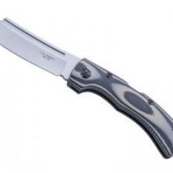 Couteau Herbertz G10 NOIR/BEIGE INOX  lame acier 420 finition « bead-blasted » à cran