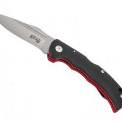 Couteau Herbertz G10 NOIR/ROUGE INOX  lame acier 420 mat à cran