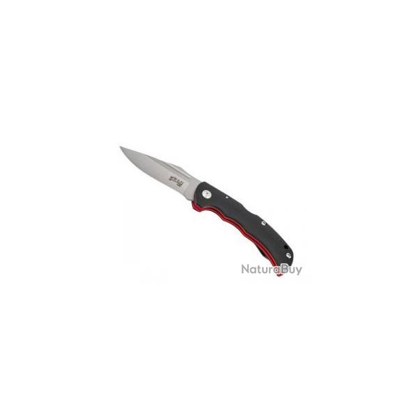 Couteau Herbertz G10 NOIR/ROUGE INOX  lame acier 420 mat  cran