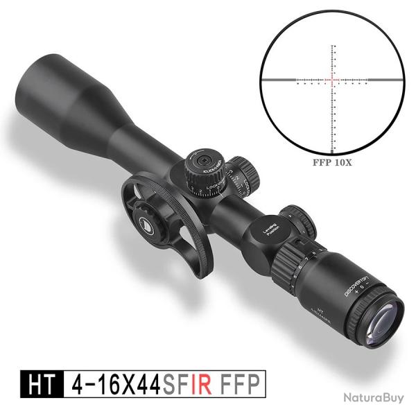 Discovery HT 4-16x40SF FFP Lunette de Tir 4-16x Tube 30 mm Objectif 40 mm tanche Antibue 1/4 MOA