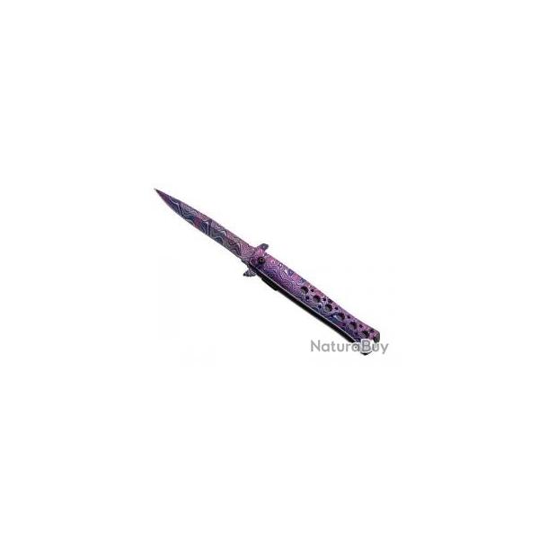 Couteau Herbertz MULTICOLORE ALU INOX lame acier 420 avec  flipper  et cran intrieur