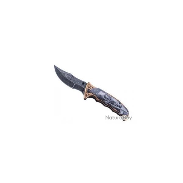 Couteau Herbertz SOLDAT SPARTIATE INOX lame acier 420 finition  blackwash 