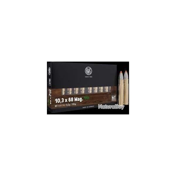 Munitions RWS 10.3x68 Mag Hit Green 13g 200gr x2 boites