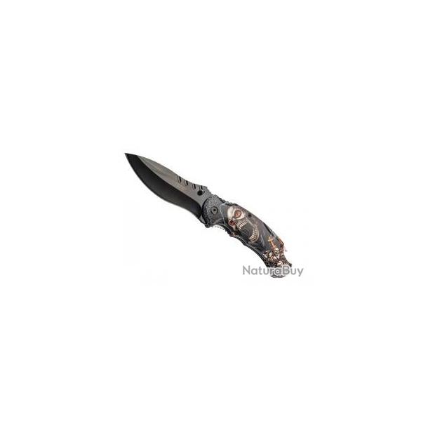 Couteau Herbertz  TETE DE MORT INOX lame acier 420