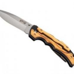 Couteau Herbertz  SELEKTION G10/OLIVIER INOX lame acier 440 sablé à cran et à bouton double