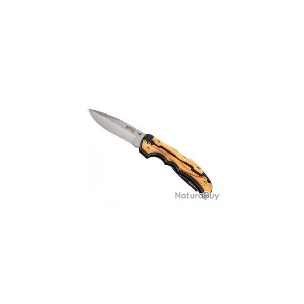 Couteau Herbertz  SELEKTION G10/OLIVIER INOX lame acier 440 sabl  cran et  bouton double